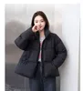 Trench-Coats pour femmes 2023 Collier debout noir costume de coton Version coréenne courte petite mode épaissie du pain jeune
