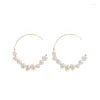 Boucles d'oreilles créoles Lii Ji en vraies perles, créoles baroques à haute brillance, bijoux Boho, cadeau de mariage pour femmes