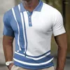Men's Polos Striped Lapel Short-sleeved POLO Shirt T-shirt Summer Fashion Luxury Brands Party And Everyday Wear Shirts