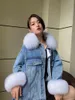 Scarves Winter Natural Real Fur Scarf Women Neck Warm Square Collar Decorate Luxury Coat Fashion Cuffs One Set