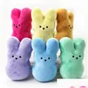 Autres fournitures de fête festives en gros Sublimation Lapin de Pâques Peeps Peluche Lapin Poupées Simation Animal en peluche pour enfants Cadeau Sof Dh3Co