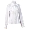 Damenblusen 2024 Frühling Gothic Shirt für Frauen Vintage Renaissance Langarm Rüschenhemden Royal Style Bow Lolita Damen Tops und