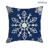 Poduszka xixihaha Wysokiej jakości świąteczna poduszka niebieska błękit łosia łosie wesoły dekoracje niech śnieg