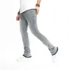 Jeans masculinos streetwear homens elegante simples cor sólida magro lápis outono masculino casual jogging denim calças