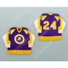 Anpassad 1973-74 Wha Bill Speer 24 New York Golden Blades Purple Hockey Jersey New Top Stitched S-M-L-XL-XXL-3XL-4XL-5XL-6XL