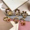 Cluster Rings Vintage Wooden Button Handmade Beaded Ring For Women Aesthetics Cool Charm Maillard Style Accessories Fashion Jewelry