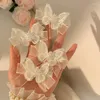 Haarschmuck 2PCS Super Fairy White Mesh Schmetterling Perle Haarnadeln für Frauen Wald Stil Bogen Kleine Clip Seite Geflochtene Kopfbedeckung