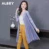 Trenchs pour femmes ALSEY Miyake Manteau plissé Veste Printemps Automne Couleur unie Épissage simple Casual Cardigan à manches longues Cape