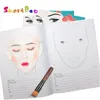 Bloc-notes Carnet de maquillage avec yeux ouverts et fermés pour maquilleur professionnel 6 formes de visage dans un livre 30 feuilles de papier 231212