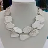Charm Chunky White Turquoise Slice Collar BIb hecho a mano Mujer Hecho a mano 18''278t