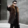 Men's Fur Faux Fur Faux Fur Coat Men Autumn Winter Large Long Men's Jacket Overcoat Mens Clothing Thick Coat Warm Hooded Jackets Maxi Coats 231211