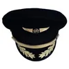 Anpassad exklusiv pilot Cap Airline Captain Hat Uniform Halloween Party Vuxna män Militära hattar Black For Women Wide Brim303h