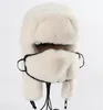 Bérets Haute Qualité Ushanka 2022 Thermo Hiver Fausse Fourrure Chapeau Femmes Bomber Chapeaux Chaud Rose Ski Oreillettes Masque Soviétique Russe Neige Cap8460398