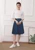 Skirts Fashion 2023 Woman Clothes Pure Colour Pleated Skirt Cover Knee Lady