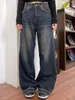 Jeans femininos 2023 outono/inverno solto encaixe bf estilo americano high street retro com bordas de pelúcia e denim