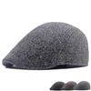 Berets Herren Winter Baumwolle Dicke Mütze Old Man Warm Forward Beret Sboy Caps für Männer