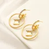 Boucles d'oreilles polyvalentes à la mode, boucles d'oreilles, créateurs de marque de mode féminine, boucles d'oreilles luxueuses avec lettres, boucles d'oreilles de mariage qui ne se décolorent pas, vente en gros