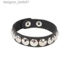 Bracelets de charme 2022 nouveau bracelet en cuir PU bracelet punk réglable crâne goth bracelet de manchette gothique rivet boucle bracelet pour hommes femmes l231214