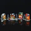 Julekorationer Village Set Dekorera jultomten Claus Harts Villa Ornament 10 st lysande Snow House Gifts Tree Home Decoration210y