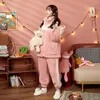 Kadınlar için Kadınlar için Kadınlar için Kadınlar İçin Kadınlar İçin Kış Kış Gezgin Sıcak Nightwear Tatlı Sevimli Uzun Kollu İki Parçalı Set Pijama
