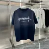 T-shirt Plus da uomo Polo T-shirt Girocollo ricamato e stampato in stile polare abbigliamento estivo con puro cotone da strada Camicia oversize con disegni retrò alla moda parigina B68