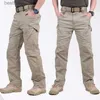 Męskie spodnie męskie Wysokiej jakości 9 9-pocketów Taktyczne spodnie Wodoodporne spodnie ładunkowe odchudzanie trwałe ripstop trening wojskowy; L231212