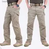 Herenbroeken Heren hoge kwaliteit 9-pockets tactische broek waterdichte cargobroek afslankende duurzame ripstop gevechtstraining militaire broek; L231212