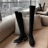 Bottes chevalier pour femmes avec semelle épaisse au-dessus du genou, longues jambes extensibles, bottes à manches hautes en cuir cheval 230830