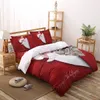 Set biancheria da letto Tema natalizio Set copripiumino lettere Babbo Natale Caldo e confortevole Set biancheria da letto 2/3 / 4 pezzi Set copripiumino lenzuolo 231211