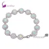 Glam Luxe Mysterious 925 Sterling Silver Overlay CZ Braccialetti con opale di fuoco bianco per ragazze adolescenti 22 cm 8 85 pollici B461248s