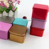 20pcs Metal Storage Box Tin Jar Square Scrub Box Organizer Wedding Christmas Birthday Gift Boxes Small Things Container243A