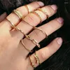 Bagues de cluster Utrend 12 pièces/ensemble Anillos été bohème anneaux ensembles pour femmes Vintage couleur or cristal doigt Bijoux Bijoux