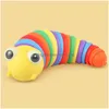 Jouets de bain 2022 Fidget Toy Slug Articulé Flexible 3D Articulations bouclées Soulager l'anxiété sensorielle pour les enfants Aldt Drop Livraison Bébé Dhvrk