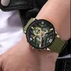 Orologi da polso Orologio al quarzo da uomo originale Sport multifunzionale all'aperto Cronometraggio Tre occhi Orologio a sei aghi Orologio da polso con cinturino in silicone