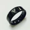 Black Superman S Logo Alliance of Tungsten Carbide Ring szeroki 8 mm 7G dla mężczyzn Women Wysokiej jakości USA 7-14326S