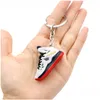 Keychains & Lanyards Fashion Brand Basketball Shoes Keychains Trendy 37 Styles Pvc Sport Shoe Key Chain Cute Mini Keychain Classic Acc Dh5Ze