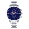 Bekijk eenvoudig casual modehorloge stalen band quartz herenhorloge