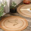 Tappeti Grandi tappeti in rattan intrecciato a mano rotondi in fibra di cotone e lino Kilim El Garden Soggiorno Tavolino Tifa Tappetini