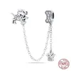 925 Sterling Zilver LIEFDE lock chain Charms Fit Originele Pando Charms Armband CZ Zirkoon Kralen Sieraden