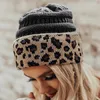 Bérets bonnet pour femmes hommes Hivert tricot automne léopard extérieur crochet laine chaude capuchon de bonnet chapeaux femelles fille