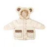 Пуховое пальто, уличная куртка для детей, зимняя теплая повседневная куртка с капюшоном для маленьких девочек, детская одежда, парка с воротником 231212