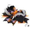 Hair Clips & Barrettes New Halloween Hair Clips Girls Baby Ribbon Bows Barrette For Children Kids Cute Cartoon Fashion Party Headwear Dhyvi