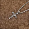 Pendant Necklaces Women Men Designer Pendant Pendants Cross Necklace Twisted Jewelry Hhop Necklaces Fashion Hip Zircon Punk Drop Deliv Dh7Kt