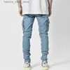 Jeans pour hommes Streetwear Hip Hop Joggers hommes jean Cargo pantalon de haute qualité Hip Hop Biker mode décontracté Slim Fit Denim pantalon de survêtement Q231213