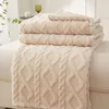 Blankets Coral Fleece Simple Blanket Nordic Style Floral Gauze Air Conditioning Quilt Soft Breathable Wrap Throw Blankets Bedspread Plaid 231211