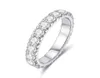 Ringos de cluster ANU 3mm 2-3ctcolor Moissanite Banding Ring 925 Sterling Silver Eternity Engagement para Women9682189