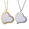 Pendant Necklaces 2pcs Personalized Sliver Color Heart Shape Sublimation Necklace Blanks For Custom Printing