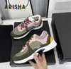 Sandaler Luxury Designer Running Shoes Channel Sneakers Women Lace-Up Sports Shoe Casual Trainers Classic Sneaker 555