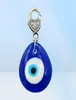 10pcsLot Vintage Silver Turkish teardrop blue Glass evil eye Charm Keychain Gifts Fit Key Chains Accessories Jewelry A294893642