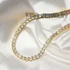 Kibo Hiphop Jewelry Iced Out Vvs d Color Moissanite Diamond Real 9k 10k 14k Solid Gold Mossanite Necklace Tennis Chain
